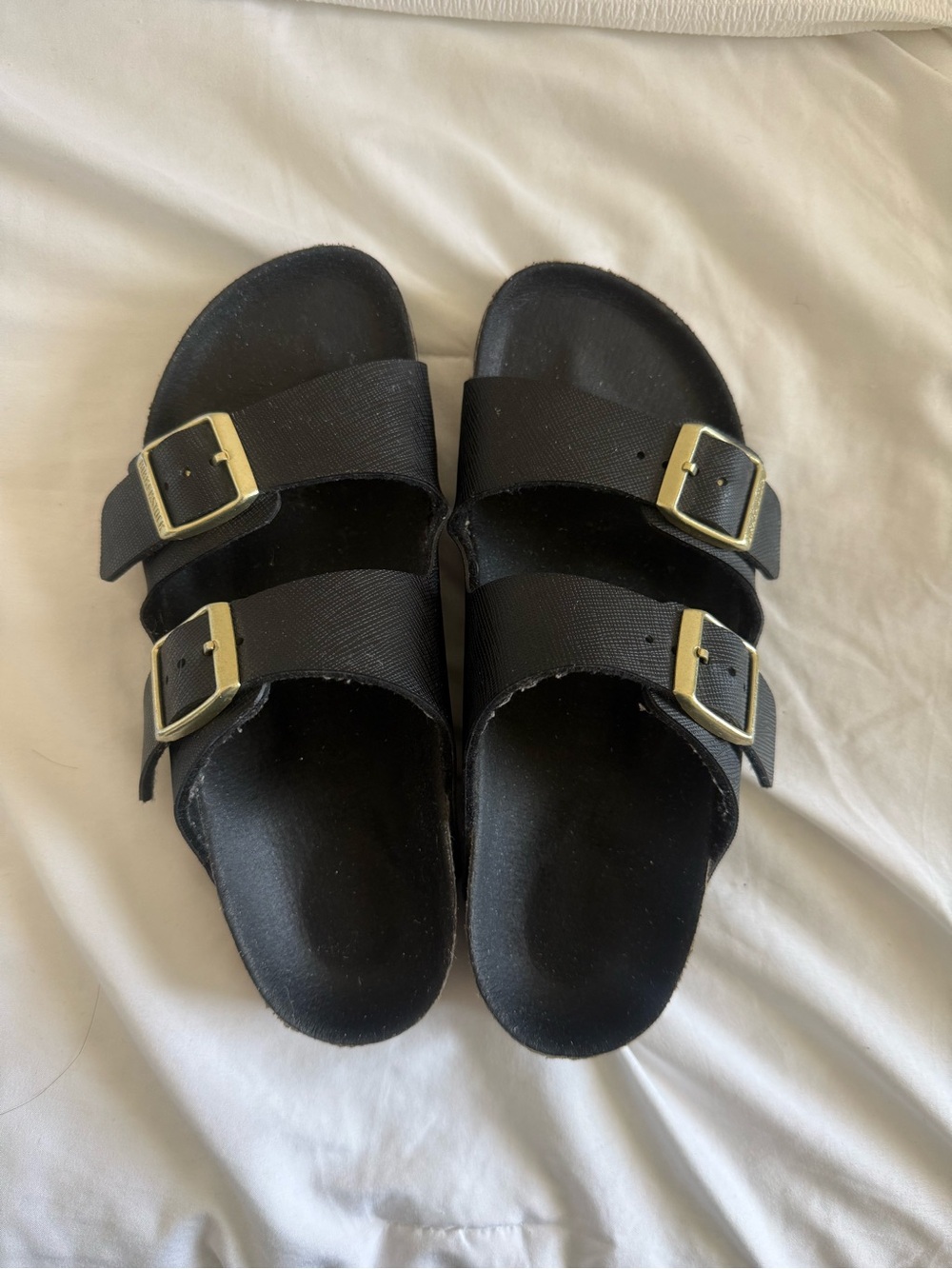 Birkenstock Black Double-Buckle Slide Sandals